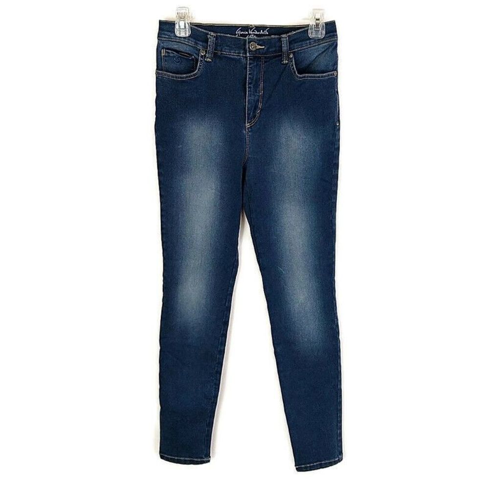 Gloria Vanderbilt Womens sz 6 Amanda Jeans Dark Wash Faded Denim Skinny Slim